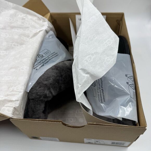 Ugg Australia Women’s Scuffette II Slippers – Suede Black/Grey – Size 8 New - Picture 16 of 16